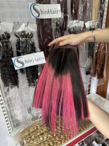 PianoColor 100% Extensiones de cabello de trama de cabello vietnamita crudo sin procesar con cierre Precio de fábrica Calidad superior Super grueso - Product Image 3