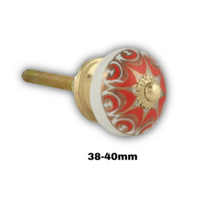 Moroccan <b>Gold</b> Work Flower Industrial Ceramic Knobs Hexagon <b>Drawer</b> Cabinet Handle <b>Pulls</b> for Kitchen Dresser Wardrobe Bedroom - Product Image 3