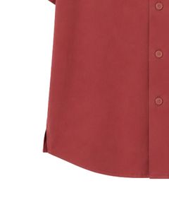 Camisa de hombre con cuello cubano color ladrillo, informal, de media manga, estilo oversize, para verano, streetwear, moda playera, con botones. - Product Image 6