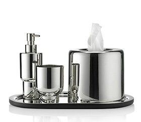 Juego de accesorios de baño de acero inoxidable para almacenamiento de cepillos de dientes, vasos de enjuague y organización elegante del tocador - Product Image 6