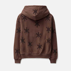 Sweat-shirt à capuche personnalisé surdimensionné marron avec strass, style streetwear Y2K, fermeture éclair intégrale, vintage, pour hommes et femmes, épais, avec étoiles scintillantes - Product Image 2