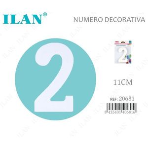 Autocollant mural décoratif Ilan numéro 2 11 cm pour la décoration de la maison - Product Image 1