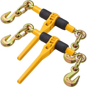 Set di 2 Tendicatena a Cricchetto 1/4'' 5/16'' con Carico di Lavoro Sicuro di 2600 Libbre, 2 Ganci di Aggancio per Controllo Carico e Accessori di Fissaggio - Product Image 6
