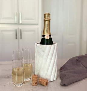 Marble Ice Bucket for Natura Wine Cooler Standing Custom Made Party Double Wall Vacuum Insulated <b>LED</b> Lit - Product Image 5