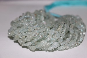 Perles de sculpture aigue-marine forme ovale bleue 6*8mm 16 pouces pierre naturelle pour la fabrication de bijoux - Product Image 3