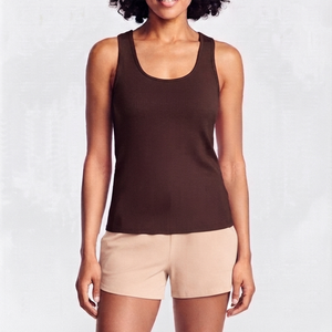 Elegant 100% Cotton Casual Women's <b>Set</b> Solid Color Customized Size Breathable Tank Top And Shorts <b>Set</b> For Women's - Product Image 1