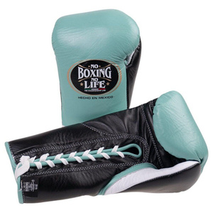 No Boxing No Life Pro MMA Boxing <b>Gloves</b> Mexican Style Lace-up Full Finger Unisex PU Leather Lightweight Breathable Non Slip - Product Image 6