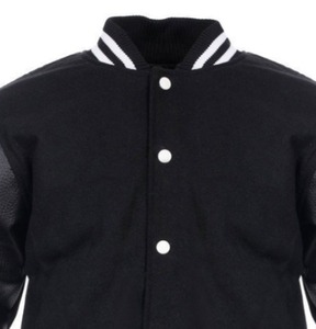 <b>Men's</b> Black Varsity <b>Jacket</b> Regular Fit Stand Collar Button Front Solid Color Casual Autumn Windproof Knitted Cotton Blend - Product Image 4