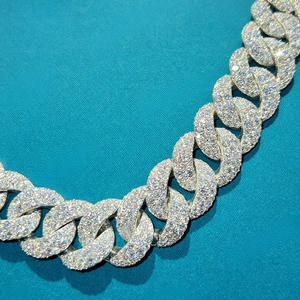 Chaîne cubaine unisexe en argent sterling 925 plaqué rhodium avec breloque en moissanite VVS de luxe, style hip-hop bling - Product Image 6