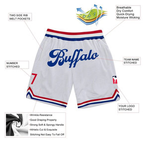 Shorts de sport sans manches pour hommes et femmes, personnalisables avec numéro, maillot d'équipe de basketball, shorts de basketball classiques en mesh - Product Image 3