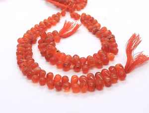 Cuentas de cornalina natural lisas en forma de lágrima de 6x9-7x11 mm, cuentas de cornalina en forma de lágrima, cuentas de cornalina en forma de gota para la fabricación de joyería, 8 pulgadas - Product Image 2