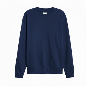 เสื้อสเวตเชิ้ตคอกลมสีกรมท่าแบบยูนิเซ็กซ์ ทรงปกติ ผ้าถัก สีพื้น สวมใส่สบายๆ สำหรับฤดูใบไม้ร่วง - Product Image 1