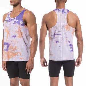 เสื้อกล้ามวิ่งออกกำลังกายสำหรับผู้ชาย ขายส่ง ระบายอากาศได้ดี น้ำหนักเบา พิมพ์ลายแบบ Sublimation เหมาะสำหรับงานวิ่ง งานเทศกาลดนตรี และการแข่งขันมาราธอน - Product Image 1