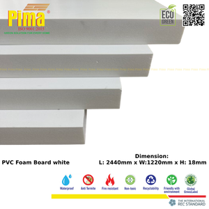 แผ่นโฟมตกแต่งภายใน PVC-WPC สีขาว หนา 18 มม. ความหนาแน่น 0.6 กรัม/ซม.³ ปราศจากสารตะกั่ว แผ่นเซลูก้าสำหรับเฟอร์นิเจอร์ - Product Image 6