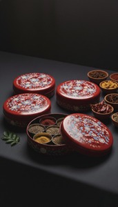 Premium Printed Iron Masala Dabba Round Spice Storage <b>Box</b> with Floral Design Lid for Indian Kitchen Decorative Printed Iron <b>Box</b> - Product Image 4