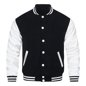 Mens <b>Varsity</b> <b>Jacket</b> Faux Leather Sleeve Letterman Boys College Baseball <b>Jacket</b> Casual Streetwear Fashion <b>Jacket</b> Cotton - Product Image 1