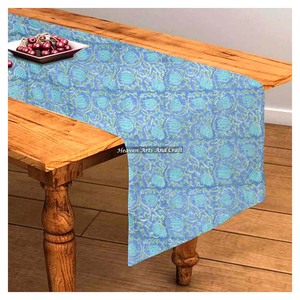 Handmade Modern Floral Printed Cotton Fabric Table <b>Runner</b> Indian Design Hand Block For Wedding Home Decor Farmhouse Outdoor - Product Image 3