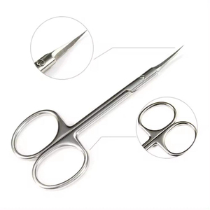 Ciseaux à cuticules en acier inoxydable de haute qualité, ciseaux à ongles courbés, ciseaux à ongles russes avec manche en plastique, logo personnalisé - Product Image 4