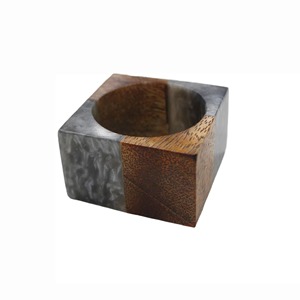แหวนรองผ้าเช็ดปากไม้ทรงสี่เหลี่ยมทันสมัย กว้าง 5 ซม. ทนทาน ใช้ตกแต่งโต๊ะ - Product Image 3
