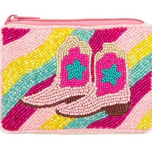Mini pochette, petite pochette à fermeture éclair, porte-monnaie, pochette à billes, accessoire perlé, accessoire brodé, pochette décorative pour pièces de monnaie, pochette colorée pour pièces de monnaie - Product Image 1