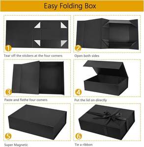 Custom Foldable Black <b>Magnetic</b> Paper <b>Box</b> for Premium <b>Gift</b> Packaging - Product Image 5