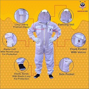 Professional 3 Layer Beekeeping <b>Suit</b>, Ultra Ventilated <b>Bee</b> <b>suit</b>, <b>Bee</b> Keeper <b>Suit</b>, <b>Bee</b> <b>Suits</b> For Men & Women Sting Proof - Product Image 5