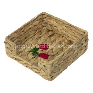 Nouvelle Arrivée Boîte à Mouchoirs Rectangulaire en Rotin Tressé Broderie Cerise Écologique Taille Personnalisée Ustensiles de Cuisine pour Table 1-3L - Product Image 2