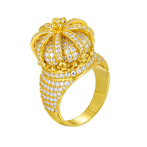 Anillo de Diamantes Cultivados en Laboratorio con Diseño de Corona, Oro de 14 Quilates, Anillo de Lujo para Mujer - Product Image 1