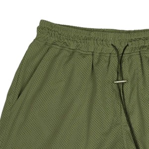 Shorts de bain pour homme en coton 100% vert olive, taille mi-haute élastique, poches, respirant, imperméable, coupe-vent, écologique, style décontracté - Product Image 4