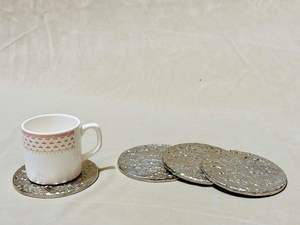 Premium Aluminium <b>Coaster</b> Stylish Metal <b>Drink</b> <b>Coasters</b> for Table Protection Home Decor - Product Image 2