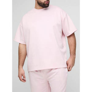 Ensemble short et t-shirt décontracté grande taille pour homme, couleur unie, léger, respirant, réversible, séchage rapide, col rond, taille élastique - Product Image 2