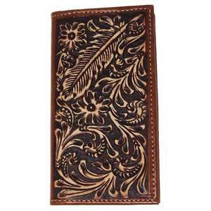 Cartera Larga Unisex de Cuero Genuino, Tallada a Mano con Estampados de Animales, Estilo Occidental Vintage, con Bloqueo RFID, para Uso Diario - Product Image 1