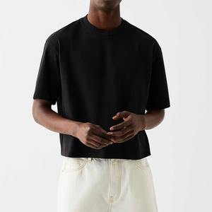 เสื้อยืดขายดี 280 กรัม เนื้อหนา ผ้าเปล่า 100% คอตตอน ไม่หด ทรงโอเวอร์ไซส์ หรูหรา ทรงบ็อกซี่ แบบครอป สำหรับผู้ชาย - Product Image 6