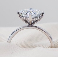 Bague de mariage solitaire élégante en diamant blanc taille Asscher, en argent sterling, bijou minimaliste pour femme, accessoire de mode quotidien