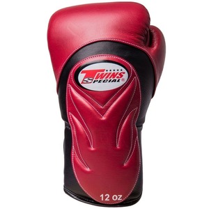 Dernier modèle de gants de boxe Twins à manches longues, couleur rouge et noir, en cuir de vache véritable, pour l'entraînement MMA et Muay Thai. - Product Image 2