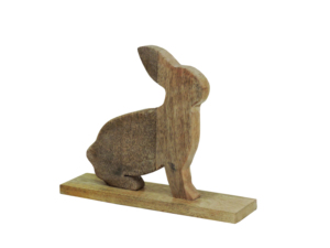 Artesign - Figura Decorativa Moderna y Duradera de Conejo de Pascua en Níquel y Aluminio, Silueta sobre Base Rectangular Plana para Decoración de Mesa - Product Image 1