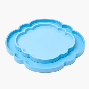 Elegance Blue Lacquer Cloud Tray Effect For Desks, Or <b>Coffee</b> <b>Tables</b> Tray For <b>Table</b> Decor And Food Presentation - Product Image 1