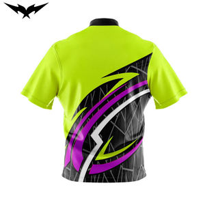 Camisetas de Bolos de Manga Corta de Buena Calidad, Poliéster/Spandex, Unisex, Absorbentes de Humedad, con Logotipo Personalizado, Impresión por Sublimación para Equipos - Product Image 2