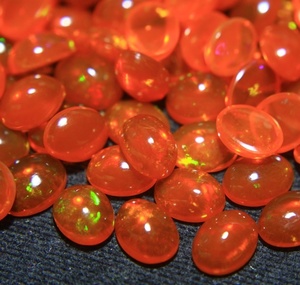 Orange Opal Genuine <b>Fire</b> Opal Natural Ethiopian Opal Oval Gemstone Cabochon Smoked Treated Stone for Rings Pendants and Jewelry - Product Image 1