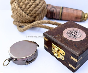 Antique Dollond Londres laiton boussole rétro marron boîte en bois nautique magnétique marin fait à la main boussoles randonnée Camp voyage poche - Product Image 5
