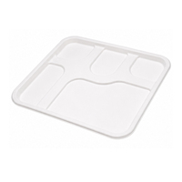 Couvercle de barquette alimentaire jetable blanc, couvercle de barquette d'emballage alimentaire, barquette de service multifonctionnelle pour la restauration