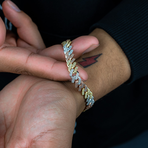สร้อยข้อมือคิวบันลิงค์เพชร VVS คุณภาพพรีเมียม ทรงกลมเจียระไนแบบบริลเลียนท์ ดีไซน์หรูหรา สไตล์ฮิปฮอป เครื่องประดับแฟชั่นสุดหรู - Product Image 5