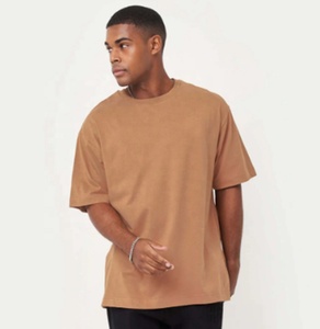 Camiseta de Algodón para Hombre, Corte Regular, Color Bronceado, Manga Corta, Cuello Redondo, Diseño Liso, Tejido de Punto, 300g, Anti-Encogimiento, Marca ROLEIN - Product Image 1