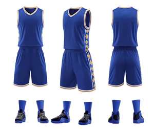 Best Basketball Uniform Sets Anti-bacterial Men's Breathable Quick Dry Basketball Jersey And Shorts Sets - Product Image 5