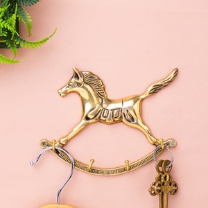 Vintage Golden Horse <b>Wall</b> <b>Hook</b> 3 <b>Hooks</b> Metal Animal Pattern Rust Resistant <b>Wall</b> Mounted <b>Hooks</b> for <b>Keys</b> and Jewelry - Product Image 2