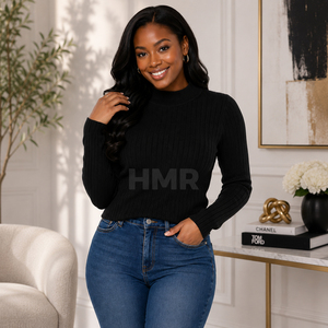 HMR Sisterhood Sorority Acrylic Stylish Eco Friendly Black Knitted Long Sleeve Crew Neck Warm <b>Cardigan</b> <b>Sweater</b> - Product Image 3