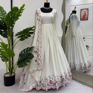 Nouvelle série de qualité, salwar kameez en soie chinon gaufrée, style de fête, séchage rapide, beau design, toutes saisons - Product Image 1