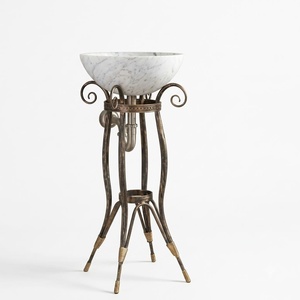 Luxury Neoclassical Wrought Iron Hand-Forged Outdoor Furniture Pedestal Sink Stand <b>Wash</b> Basin Bracket for Garden - Product Image 1