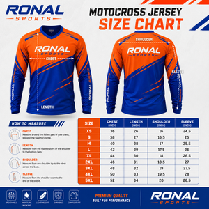Nueva Camiseta de Motociclismo de Manga Larga para Hombre de Alta Calidad, Color Naranja y Azul, Impresión por Sublimación, Secado Rápido, para Carreras, Talla Adulto - Product Image 6