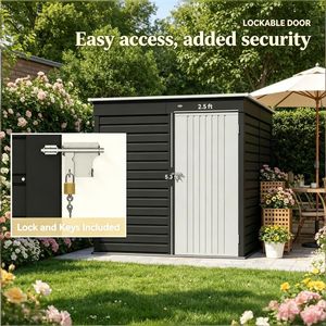 Casetta da Giardino per Attrezzi, Facile da Montare, Impermeabile e Antiroditore, con Telaio in PVC e Lega Zincata - Product Image 4